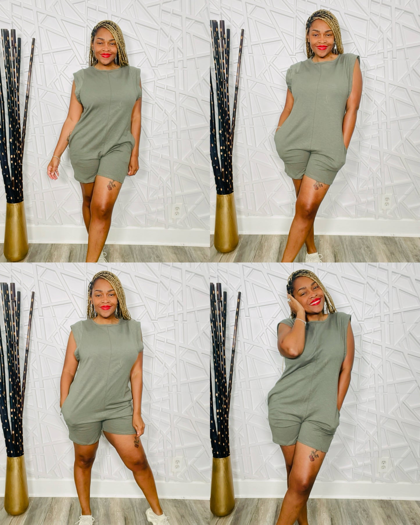 Faded Pretty Romper (Army Green)