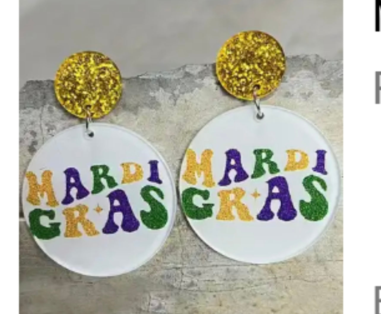 Mardi Gras Earrings (2 styles)