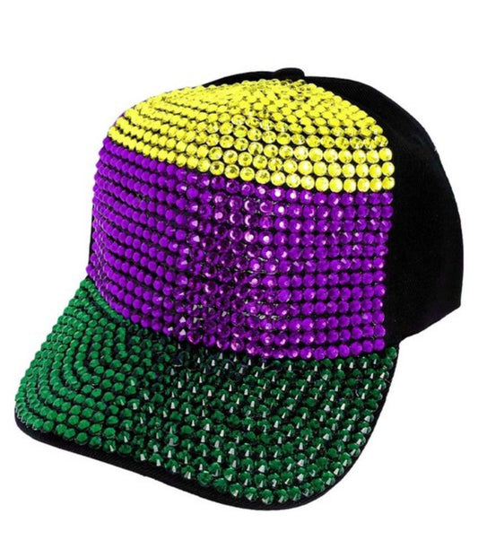 Mardi Gras Vertical Sequin Baseball Hat