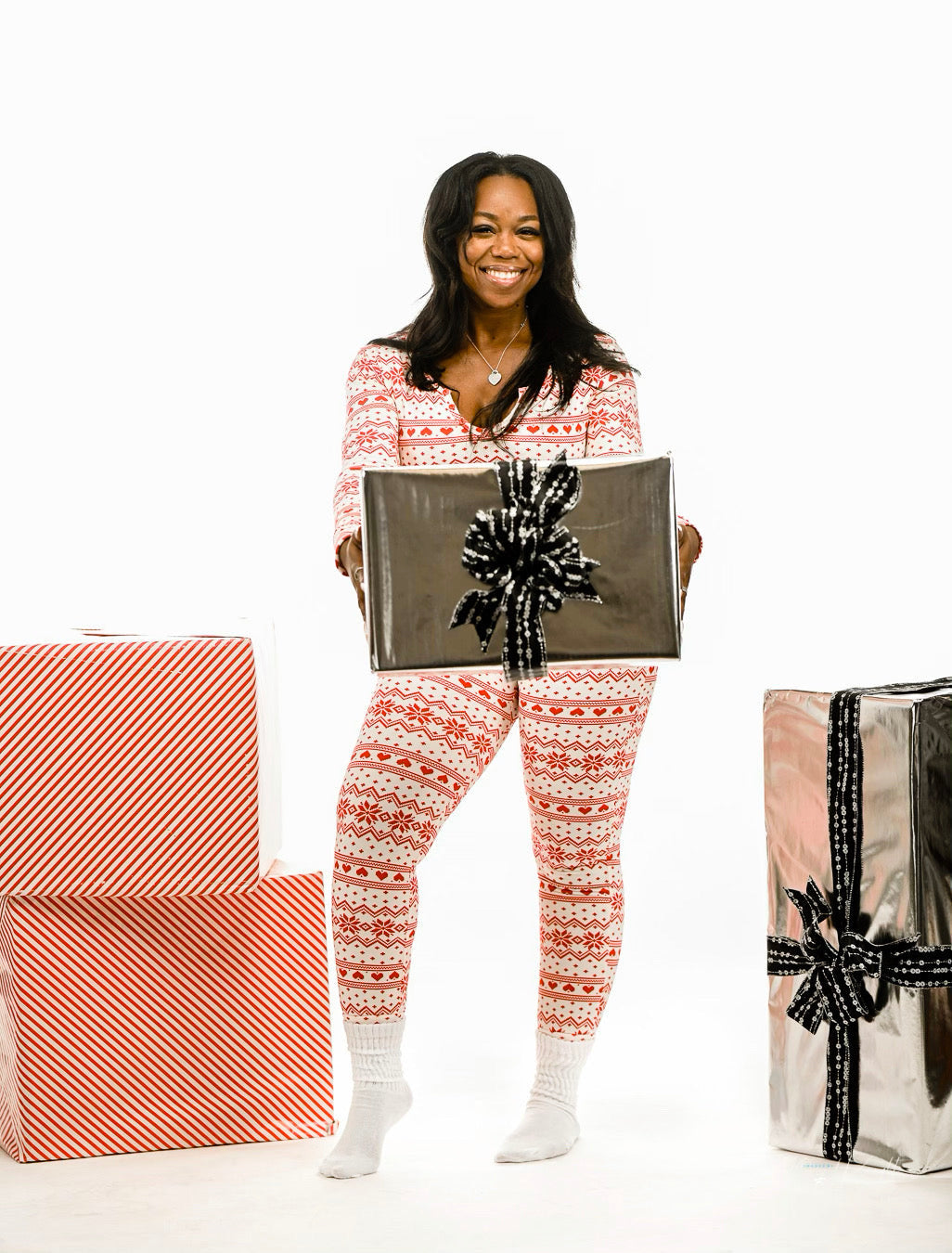 Red & White Snowflake Christmas Onesie