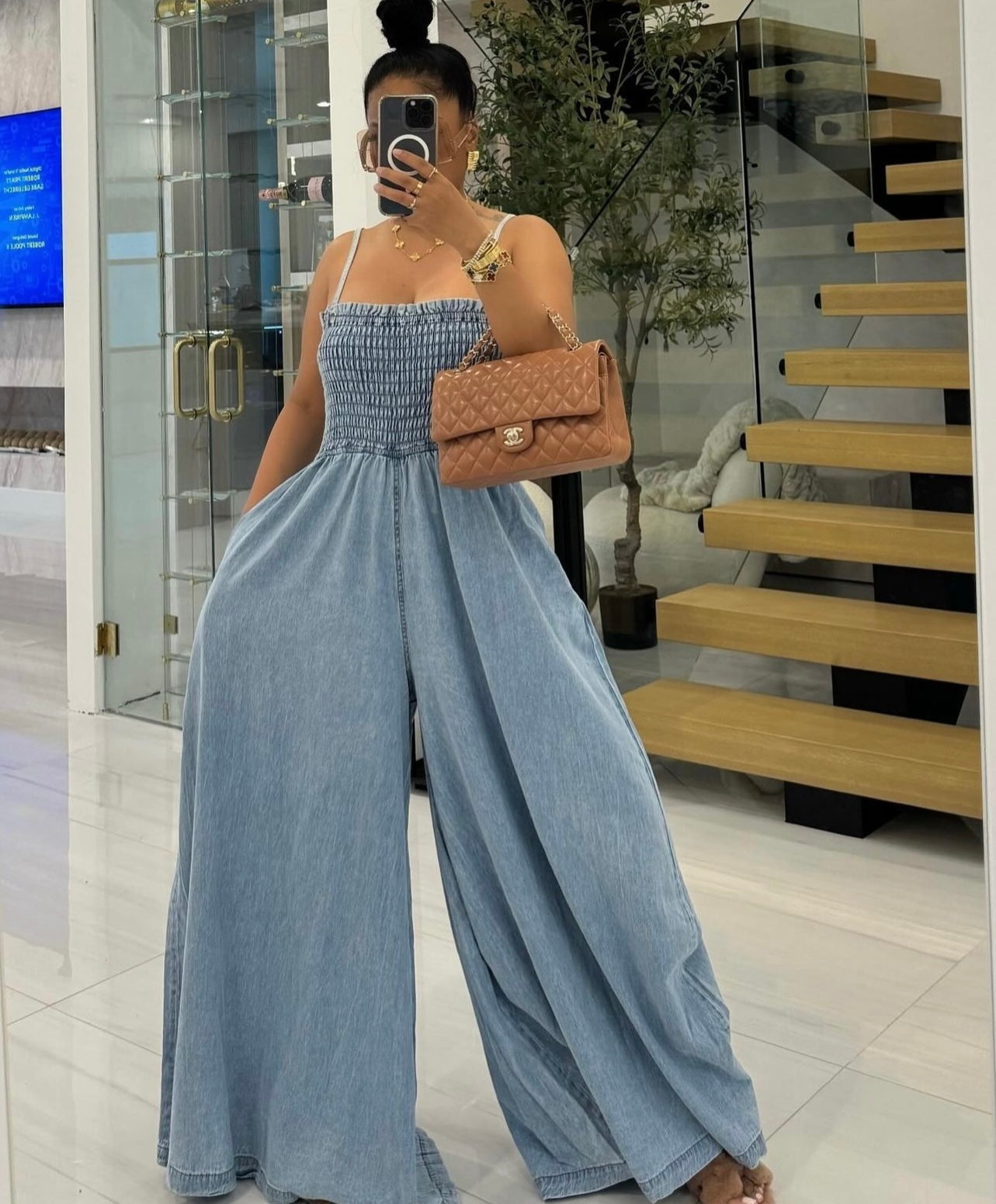 Denim tube jumpsuit online